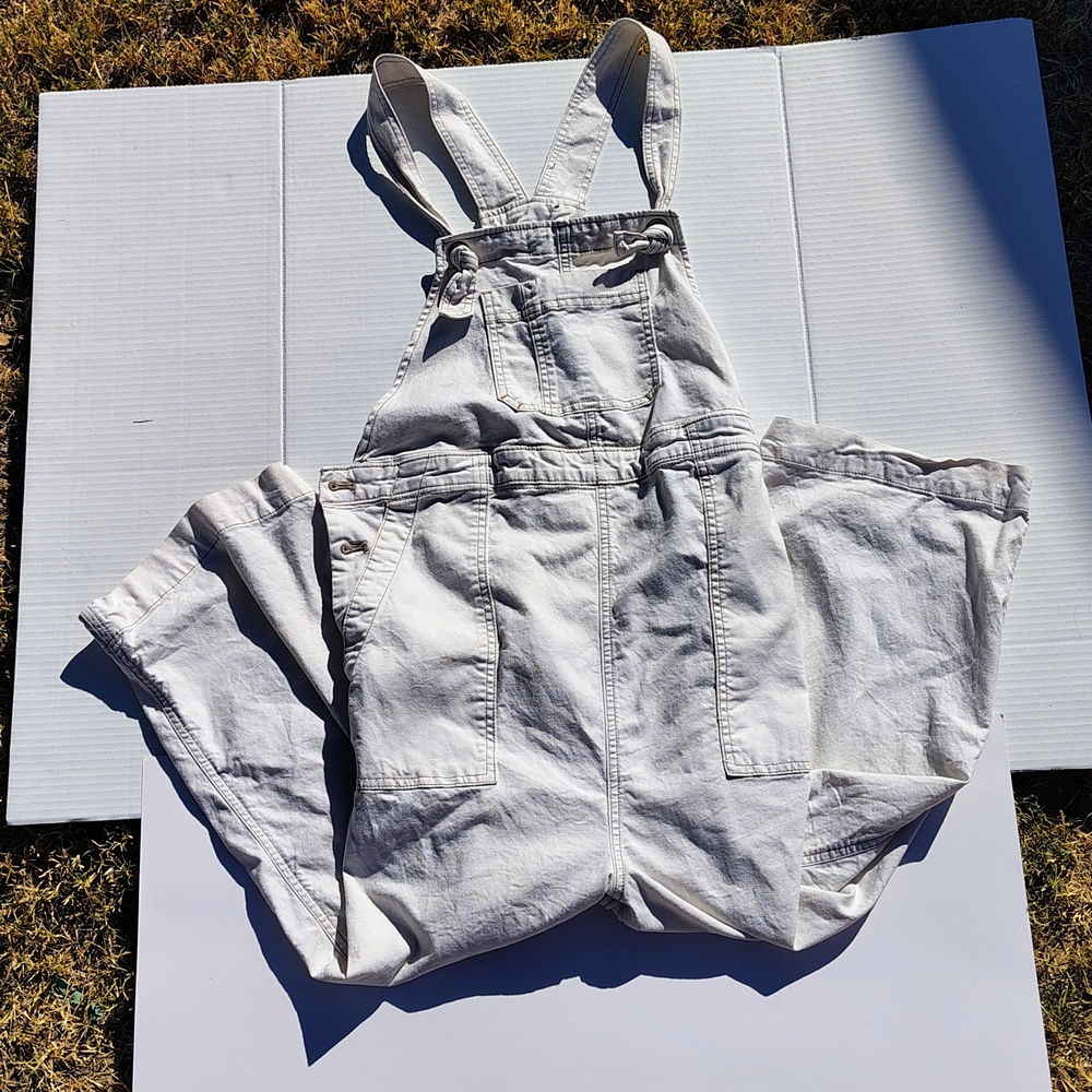 White Denim Overalls